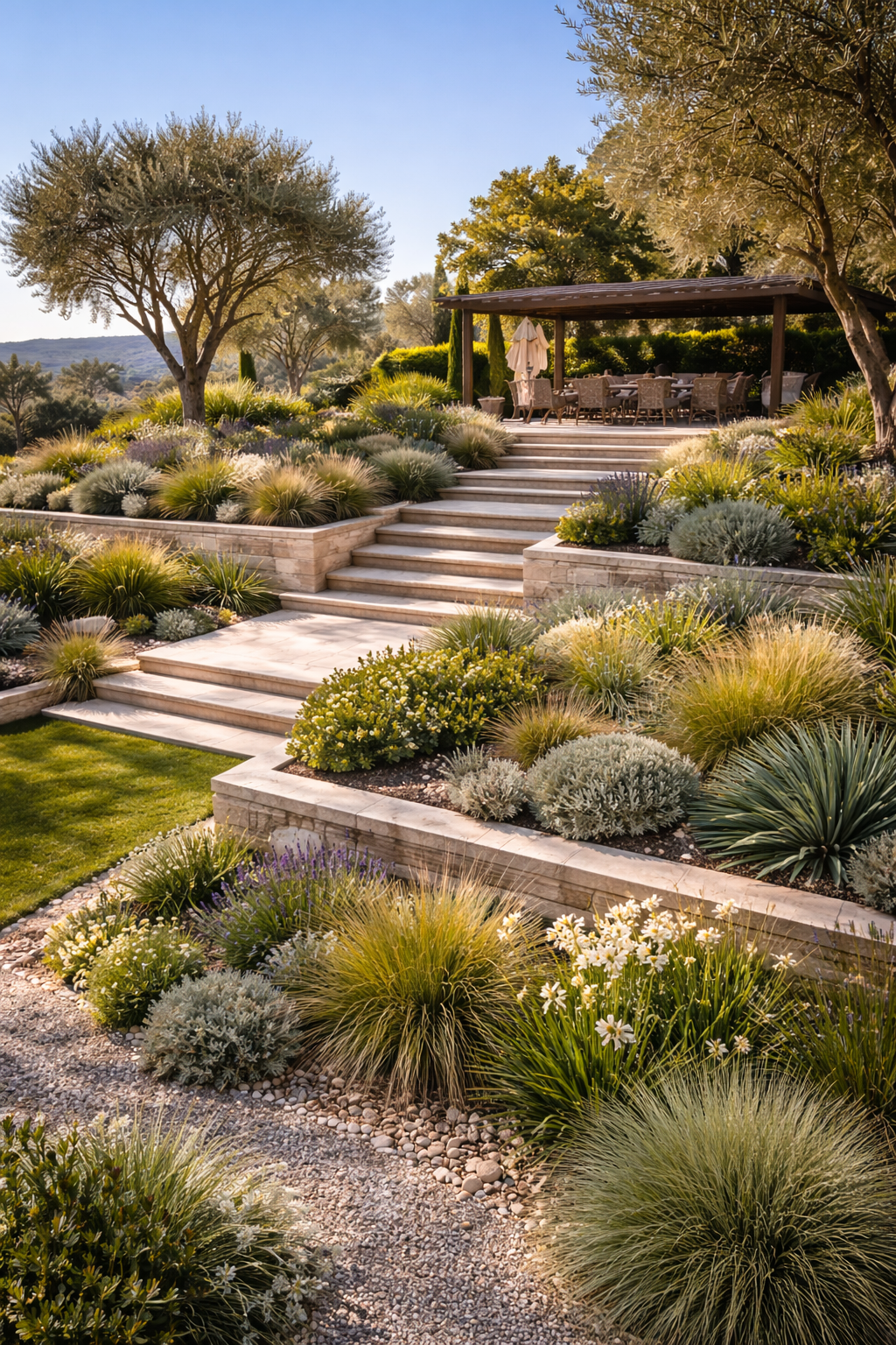 Aménagement extérieur structuré et durable dans le Var